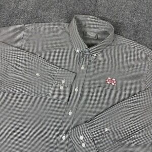 Southern Collegiate Mississippi State Bulldog Gingham Button Up Shirt Mens Large